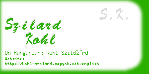 szilard kohl business card